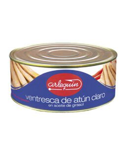 <i>ARLEQUIN</i><br><br>VENTRESCA DE ATÚN CLARO EN ACEITE DE GIRASOL, 1KG